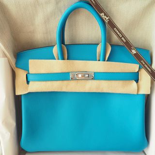 エルメス(Hermes)の新品未使用　エルメス　バーキン25 ブルーフリーダ　スイフト　シルバー金具　Z(ハンドバッグ)