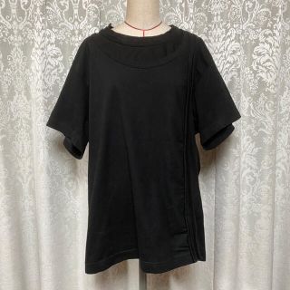 ワイズ(Y's)のGroundYレイヤードTシャツカットソーライン重ね着風グラウンドワイ黒ブラック(Tシャツ/カットソー(半袖/袖なし))