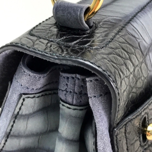 Saint Laurent(サンローラン)の美品イヴ・サンローラン　ミューズトゥ トートバッグスエード/クロコ型押しヌバック レディースのバッグ(ハンドバッグ)の商品写真