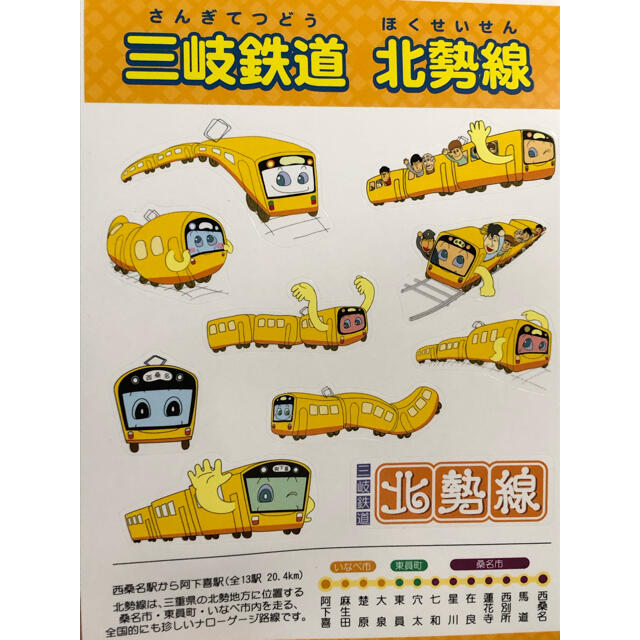 三岐鉄道　北勢線　電車　ペーパークラフト　鉄道むすめ　ローカル線 エンタメ/ホビーのコレクション(印刷物)の商品写真