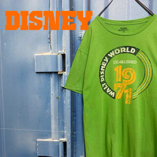 ディズニー(Disney)のディズニー Tシャツ デカロゴ ビッグロゴ ゆるだぼ used グリーン(Tシャツ/カットソー(半袖/袖なし))