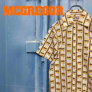 マックレガー(McGREGOR)のマックレガー McGREGOR 半袖シャツ 総柄 マルチカラー イエロー 古着(シャツ)