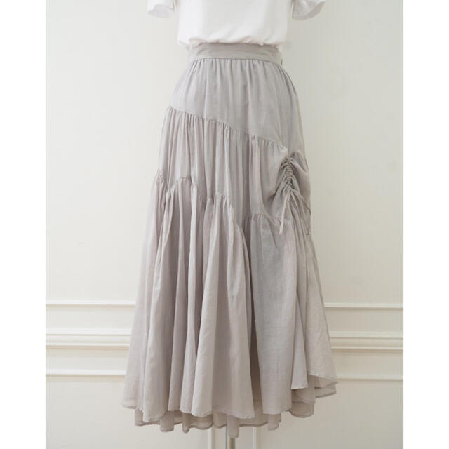 Asymmetric Tiered Cotton-voile Skirt - ロングスカート