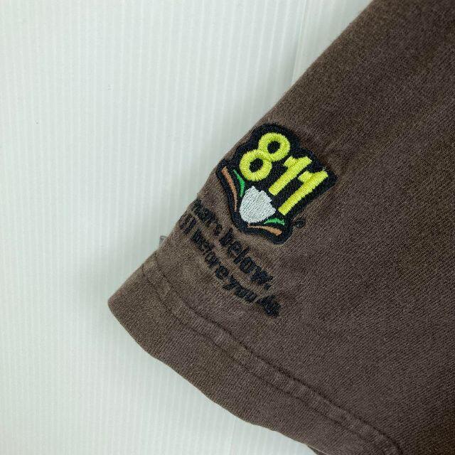 carhartt(カーハート)の【ゆるダボオーバーサイズ2XL】アメリカ古着カーハートポケット付刺繍Tシャツ　茶 メンズのトップス(Tシャツ/カットソー(半袖/袖なし))の商品写真