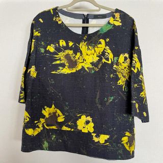 ユナイテッドアローズ(UNITED ARROWS)のひまわり　花柄　クロップド丈　プルオーバー　ボックスシルエット(シャツ/ブラウス(半袖/袖なし))