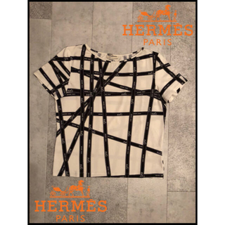 エルメス(Hermes)の美品 HERMES エルメス ボルデュック柄 カットソー マルジェラ期(Tシャツ(半袖/袖なし))