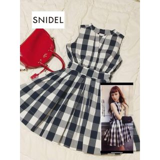 スナイデル(SNIDEL)の紗栄子・鈴木えみ着用☆SNIDEL スナイデル ギンガムチェック ワンピース(ミニワンピース)