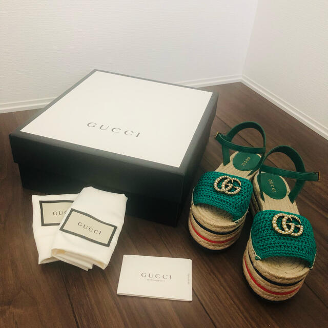 22日までの限定セール！GUCCI グッチ ウェッジソール サンダル HOT