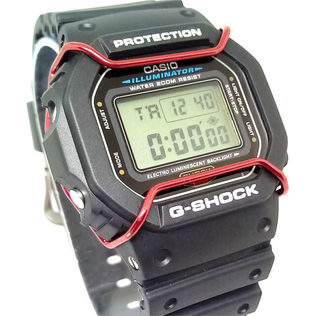 Damage レッド 赤 バンパー プロテクター 5600 ジーショック 用 メンズの時計(腕時計(デジタル))の商品写真