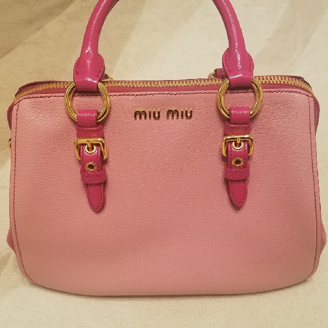 miu miu　ﾊﾞｲｶﾗｰ　ボストン　バッグ　美品