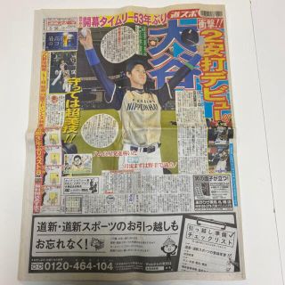 【希少】大谷翔平　デビュー戦　道新スポーツ(スポーツ選手)