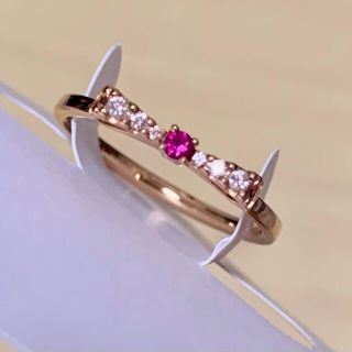 スタージュエリー(STAR JEWELRY)のスタージュエリー　18kピンクゴールド　ルビー&ダイヤモンドリボンリング#6(リング(指輪))