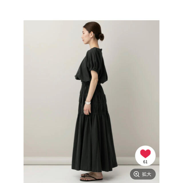 「Uhr」【完売ワンピース】Gathered Open Dress レディースのワンピース(ロングワンピース/マキシワンピース)の商品写真