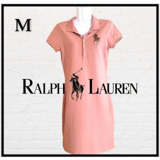 ポロラルフローレン(POLO RALPH LAUREN)の☆美品☆ ポロラルフローレン　ポロシャツワンピース　綿　M ピンク　レディース(ひざ丈ワンピース)