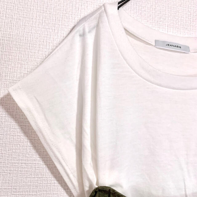 JEANASIS(ジーナシス)のJEANASISジーナシス▲ビスチェ重ね着風フレンチ袖カットソーTシャツ レディースのトップス(Tシャツ(半袖/袖なし))の商品写真