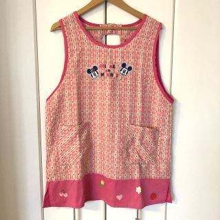 保育士エプロン　ミッキーマウス　ミニーマウス　ピンクエプロン(その他)
