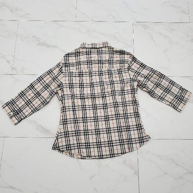 BURBERRY(バーバリー)のバーバリーロンドン　七分丈シャツ　ノバチェック　S　ベージュ黒赤　レディース服 レディースのトップス(シャツ/ブラウス(長袖/七分))の商品写真