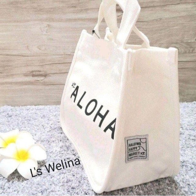HALEIWA(ハレイワ)のホワイト　ハレイワ　アロハプリントミニトート　ハワイアン　ALOHA レディースのバッグ(トートバッグ)の商品写真