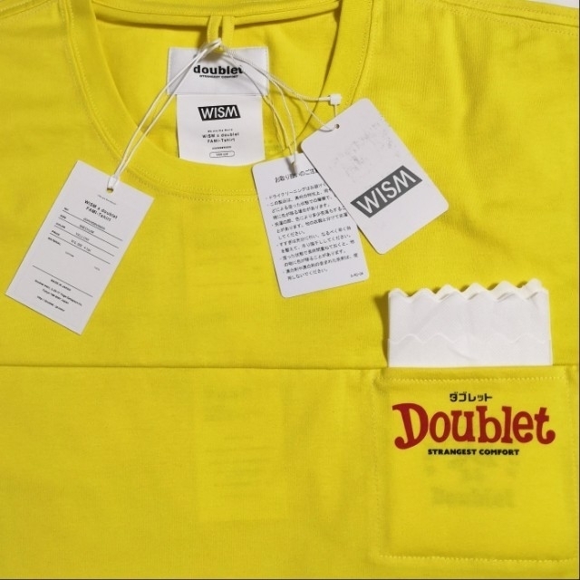 お得大特価 新品■doublet M 黄色 イエローの通販 by オコチャ｜ラクマ × WISM ファミレスTシャツ 新品NEW