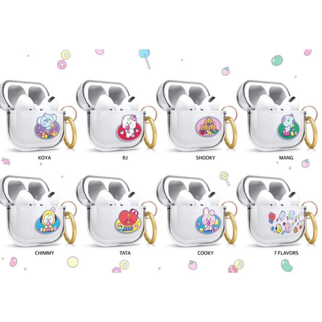 防弾少年団(BTS)(ボウダンショウネンダン)のelago BT21 AirPods proケース JELLY CANDY スマホ/家電/カメラのオーディオ機器(ヘッドフォン/イヤフォン)の商品写真