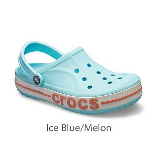 クロックス(crocs)の22cm クロックス バヤバンド クロッグ アイスブルー メロン 新品(サンダル)