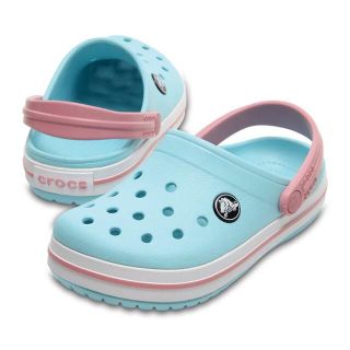 クロックス(crocs)の24cm クロックス クロックバンド アイスブルー×ホワイト M6 W8 新品(サンダル)