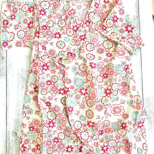 新品 フラワー 甚平 女の子 70 キッズ/ベビー/マタニティのベビー服(~85cm)(甚平/浴衣)の商品写真