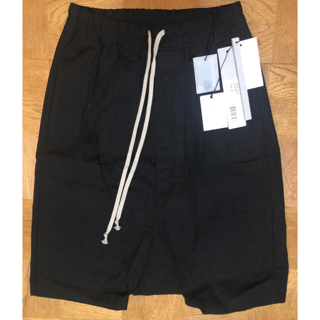 【新品】  Rick Owens DRKSHDW / リック・オウエンス・ダークシャドウ | PANTALONI DRAWSTRING CARGO PODS コットン サルエル カーゴ ショートパンツ | 46 | ブラック | メンズ