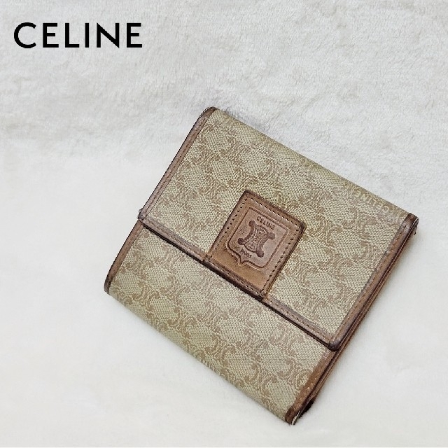 CELINE セリーヌ 二つ折り 財布 マカダム柄 トリオンフ PVC レザー - 財布