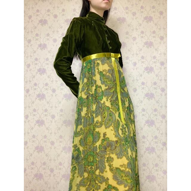 はガーリー Gunne Sax 60年代レトロなヴィンテージワンピース トップはベ