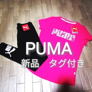 プーマ(PUMA)の新品　PUMA　上下セット　ピンク×ブラック(セット/コーデ)