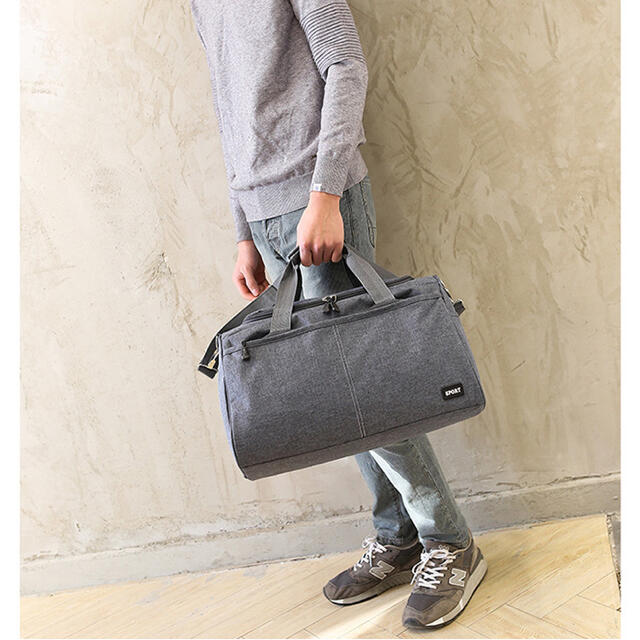 【Lサイズ　グレー】旅行バッグ トラベルバッグ 2wayバッグ メンズのバッグ(トラベルバッグ/スーツケース)の商品写真