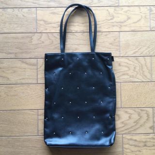 ルートート(ROOTOTE)のROOTOTE ルートート　トートバッグ　革風　黒　薄型　縦長　肩掛け　小　美品(トートバッグ)