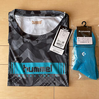 ヒュンメル(hummel)のヒュンメル ノースリーブシャツL コンバースの靴下のセット　新品未使用(バスケットボール)
