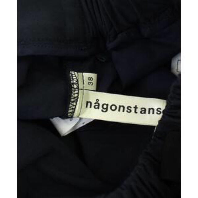 美品 ナゴンスタンス nagonstans パンツ ワイド イージー 38 紺33cm裾幅