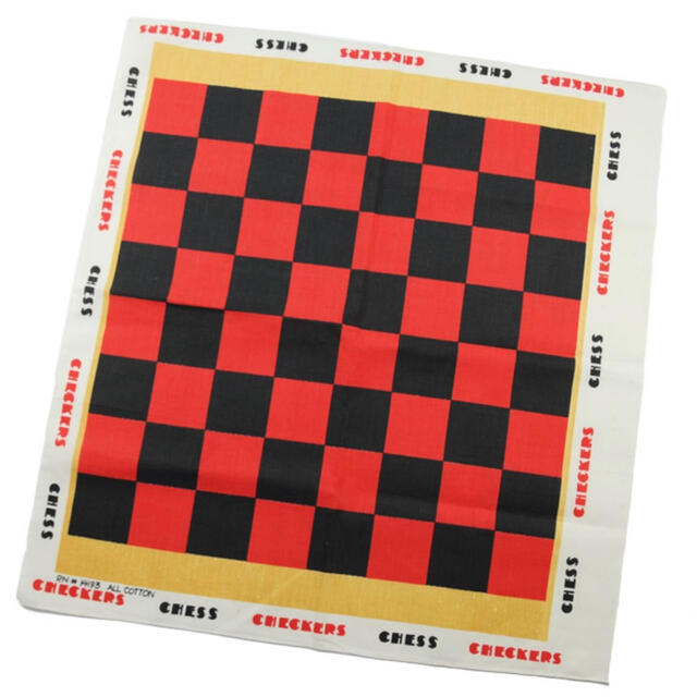 60-70's Deadstock"Chess Checkers"Bandana