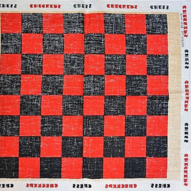 60-70's Deadstock"Chess Checkers"Bandana