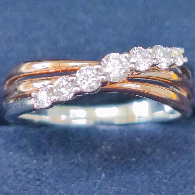 18K ホワイト/ピンクゴールド 0.33カラット ダイヤモンド リング レディースのアクセサリー(リング(指輪))の商品写真