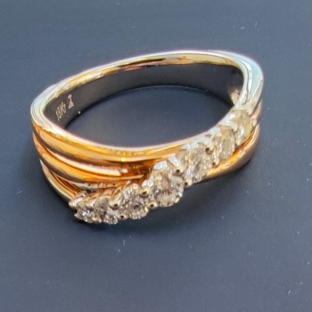 18K ホワイト/ピンクゴールド 0.33カラット ダイヤモンド リング レディースのアクセサリー(リング(指輪))の商品写真