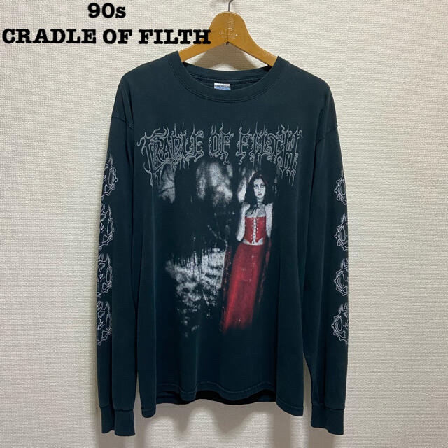 ⑤ CRADLE OF FILTH ロングTシャツ  XL オーバーサイズTシャツ/カットソー(七分/長袖)