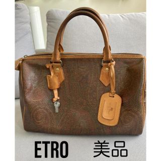 エトロ(ETRO)の エトロ ETRO レザー ペイズリー柄 ハンド ボストン バッグ 鍵付(トートバッグ)