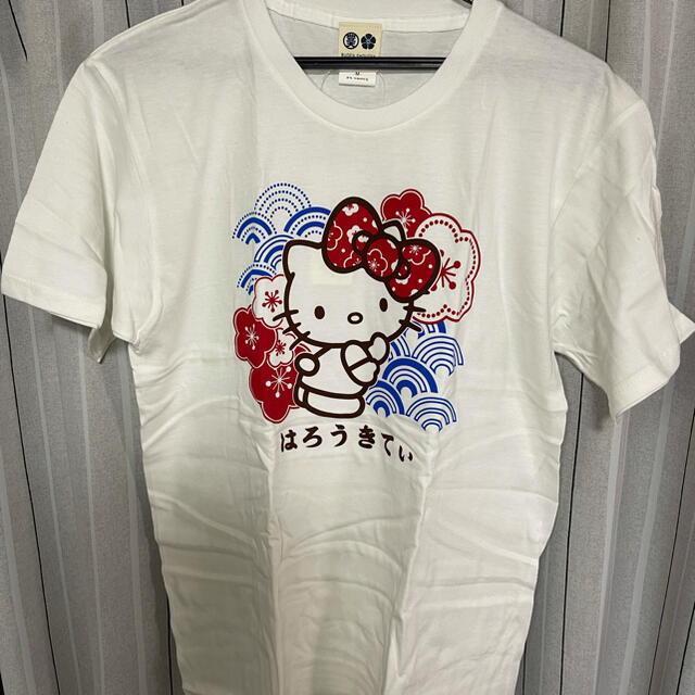 サンリオ(サンリオ)のハローキティTシャツ/ホワイト/メンズLサイズ新品/サンリオ、豊天商店 メンズのトップス(Tシャツ/カットソー(半袖/袖なし))の商品写真