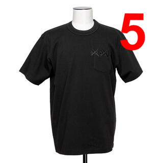 サカイ(sacai)のsacai x KAWS / Embroidery T-Shirt  サイズ5(Tシャツ/カットソー(半袖/袖なし))