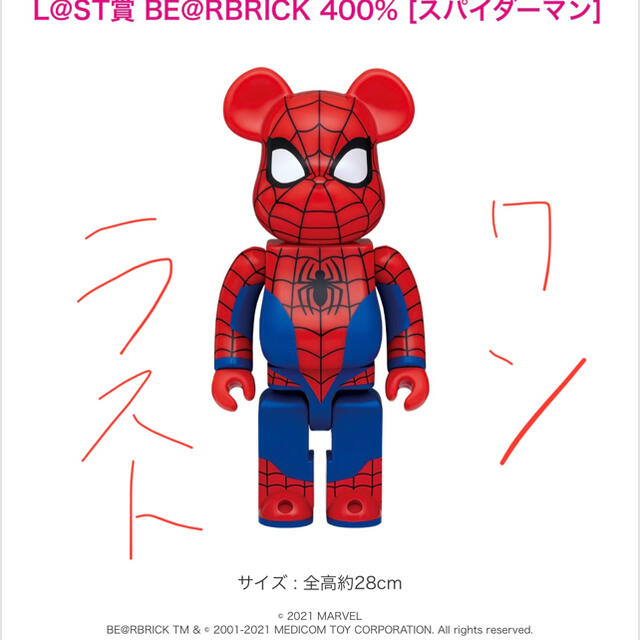 マーベル　ハッピーくじ　ラストワン賞　スパイダーマン　400%