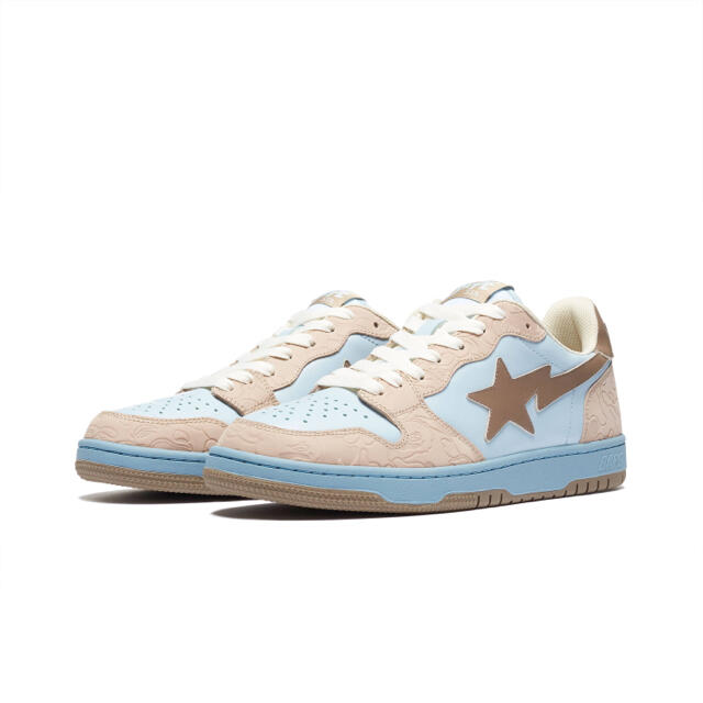 スニーカーBAPE COURT STA BEIGE LIGHT BLUE BAPESTA