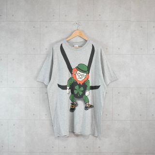 キャラクタープリント Tシャツ グレー オーバーサイズ 古着(Tシャツ/カットソー(半袖/袖なし))