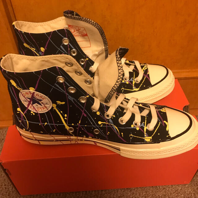 新品☆CONVERSE CT70 HI ペイント スプラッター ブラック27.5