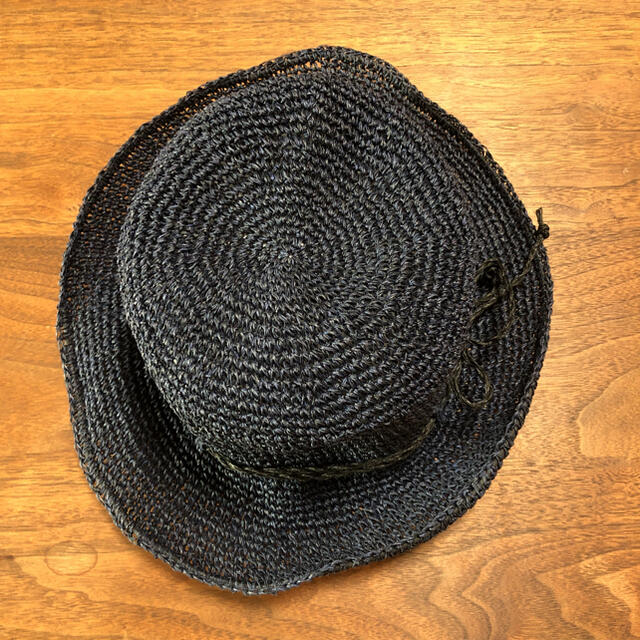 麦わら帽子　ストローハット　ネイビー レディースの帽子(麦わら帽子/ストローハット)の商品写真