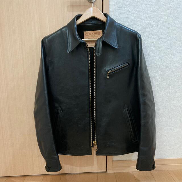 値下げ!!!レザージャケット オールドチーフ ライダース ホースハイド 革