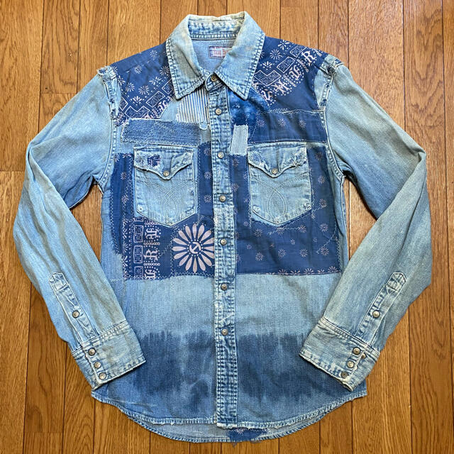 キムタク着用 MASSES にじみ出る DENIM SHIRT H.WASH キムタク着用 MASSES にじみ出る DENIM SHIRT H.WASH